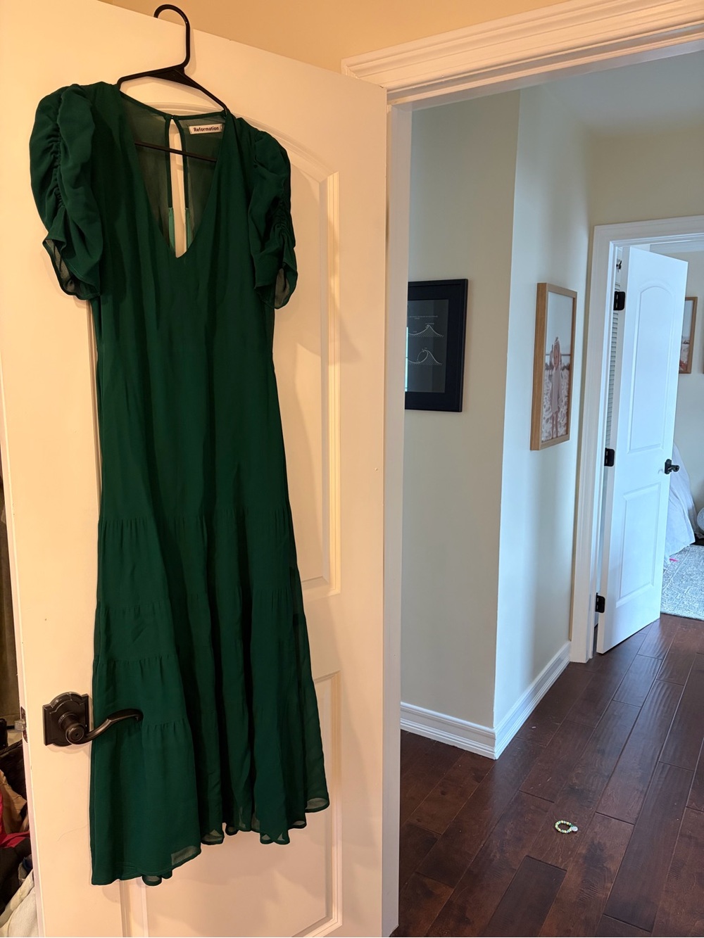 Green Puff Sleeve Maxi Dress - reformation
